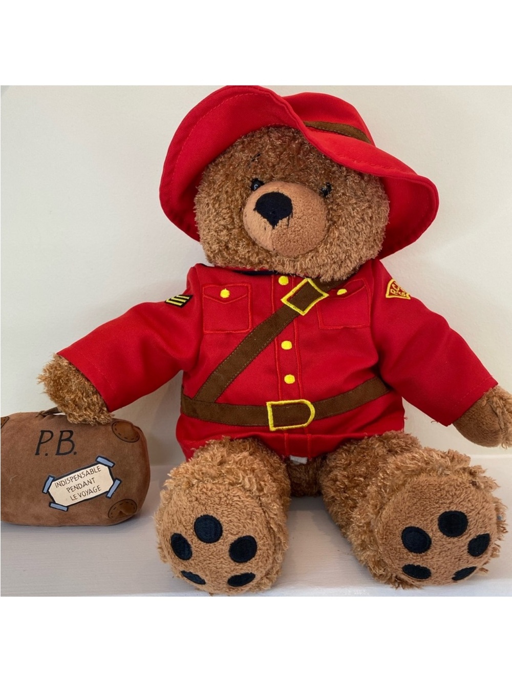 Paddington Bear character licensed with an authentic RCMP Mountie style uniform